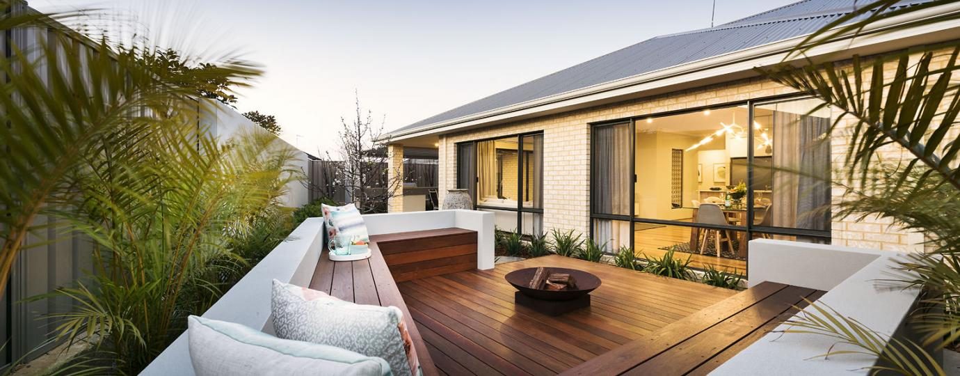 A covered outdoor entertaining area at an Australian rooming house